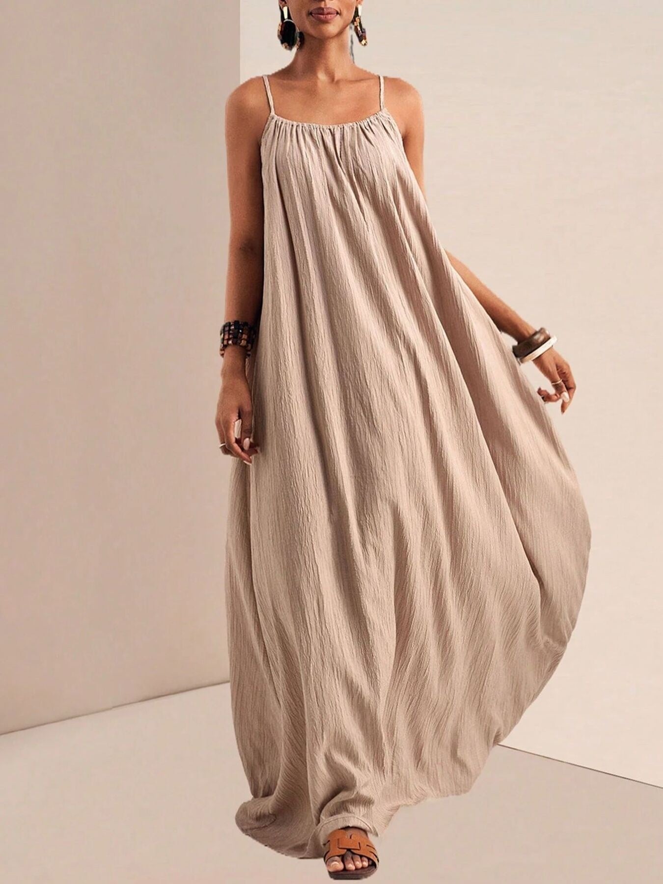 Spaghetti Strap Flowy Maxi Dress