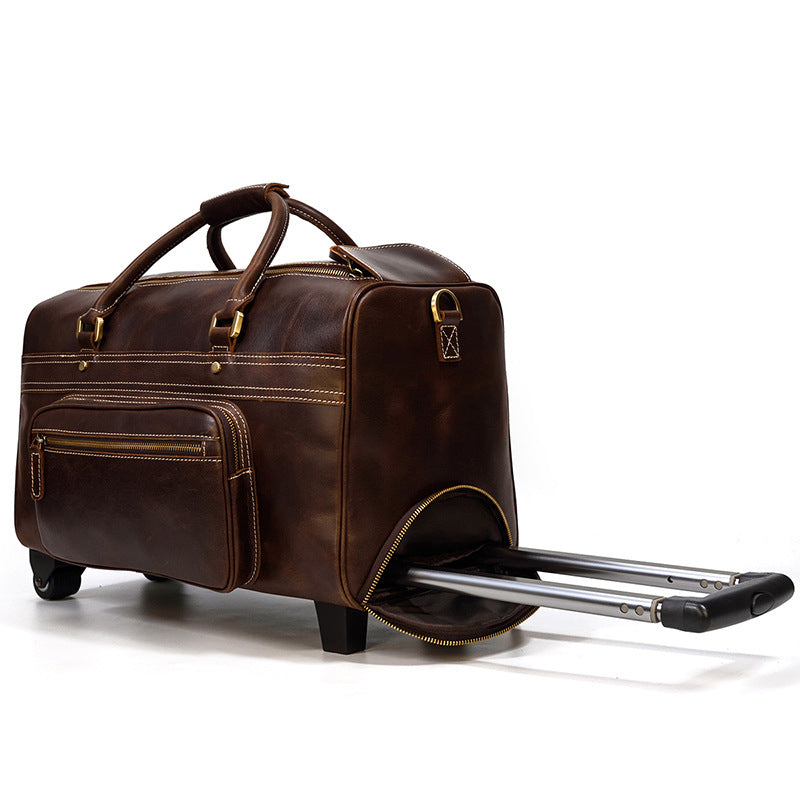 Men's Genuine Leather Retro Travel Bag