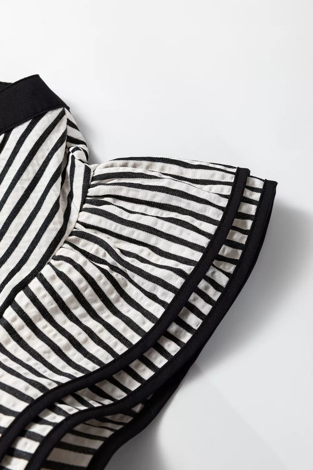 Striped Ruffle Sleeve Tiered Midi Dress