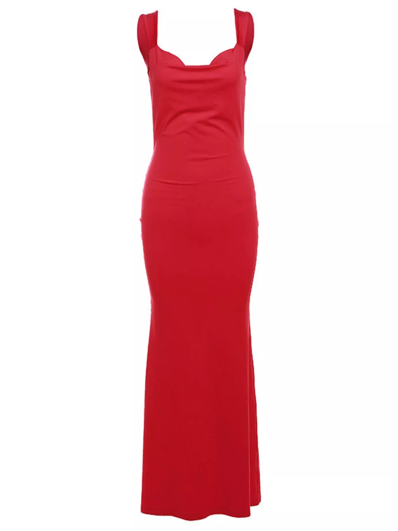 Backless Wide Strap Maxi Dress