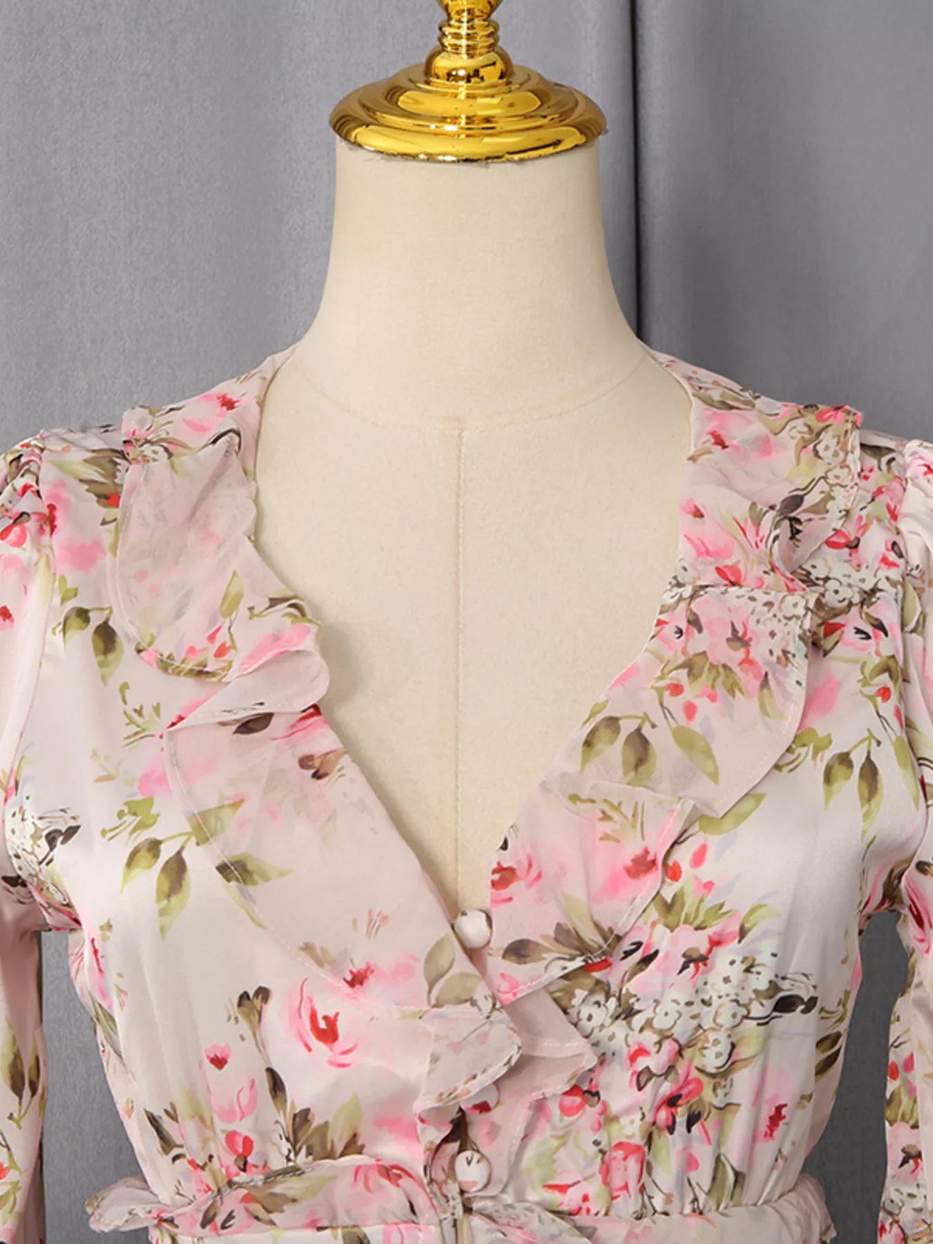 Floral Print Ruffle Mini Dress