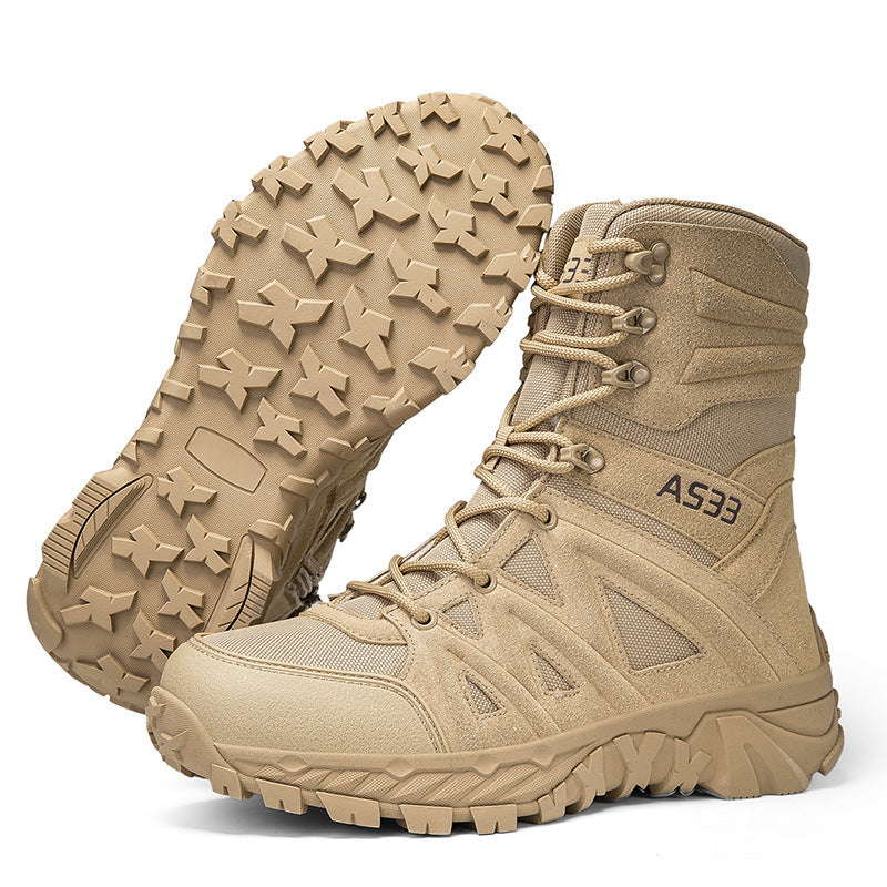 Breathable Leather Hiking Boots High-top Outdoor Climbing Shoes And Rugged Work Boots For The Wildernes