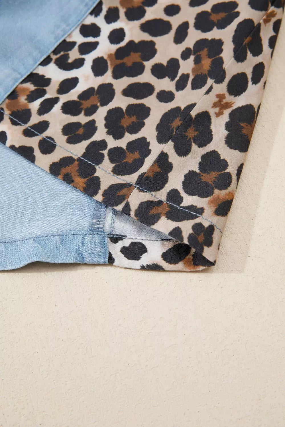 Leopard Print Panel Short Sleeve Dress