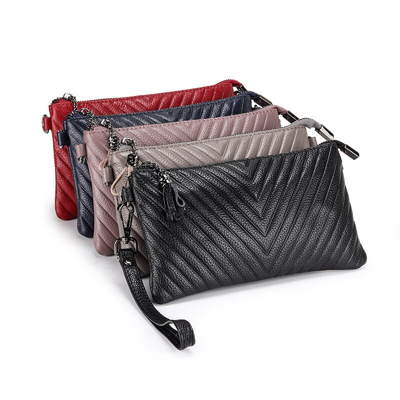New Shoulder Bag Genuine Leather Women's Luxury Handbags Fashion Crossbody Bags Lady Messenger Bag Female Zipper Slim Purse