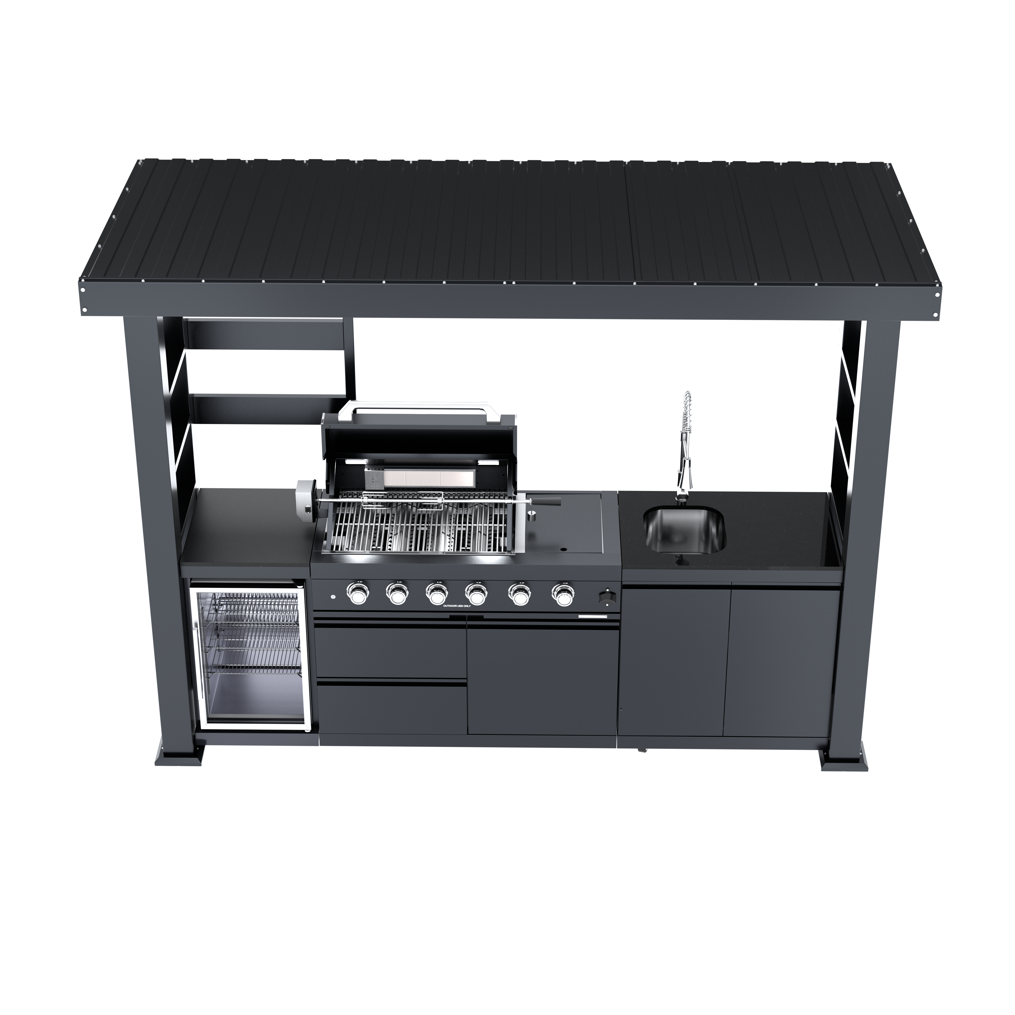 Deluxe Stainless Steel Gas Outdoor Kitchen Barbecue Island Grill