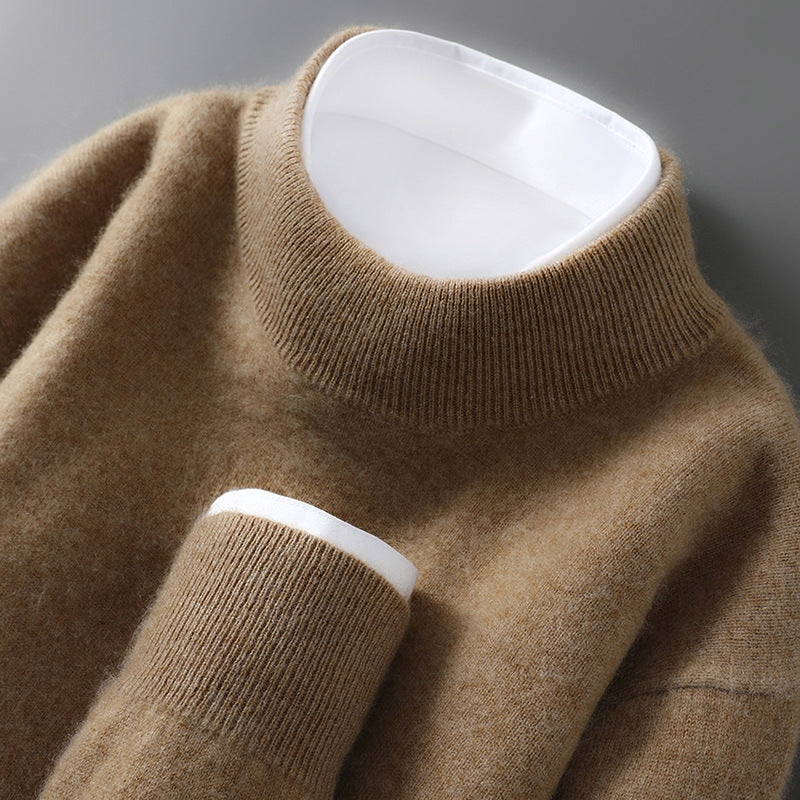 Men's Casual Loose-Fitting Cashmere Base-Layer Sweater