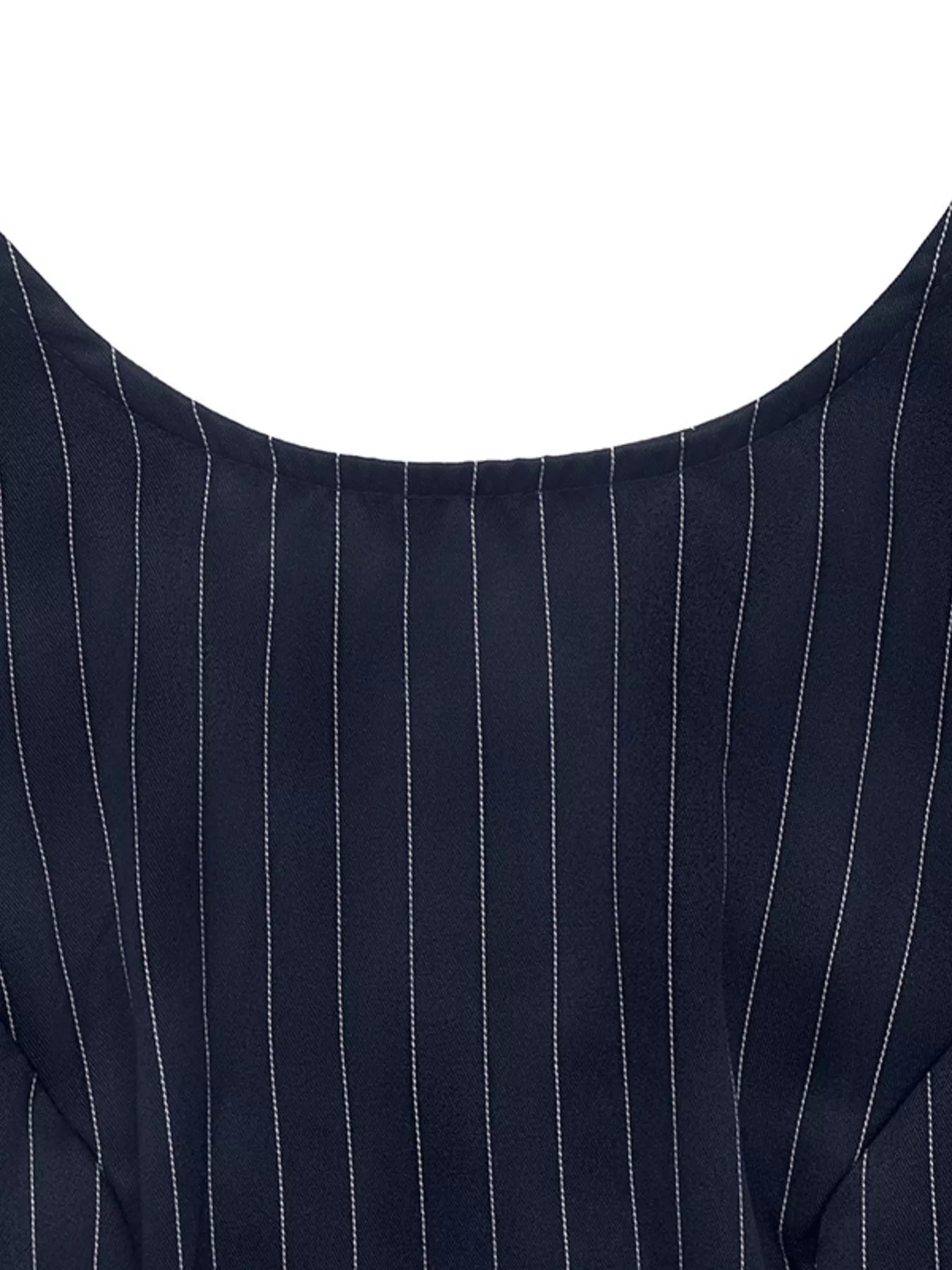 Striped Sleeveless Tie Waist Dress