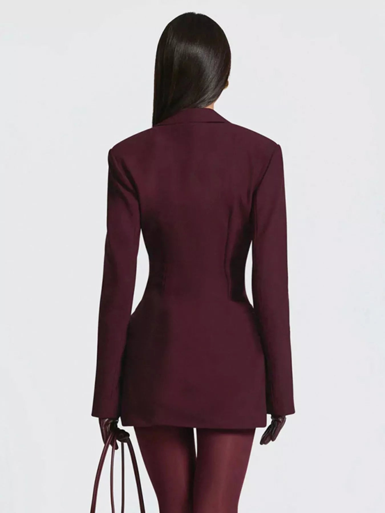 Full Size Blazer-Style Long Sleeve Mini Dress Plus Size