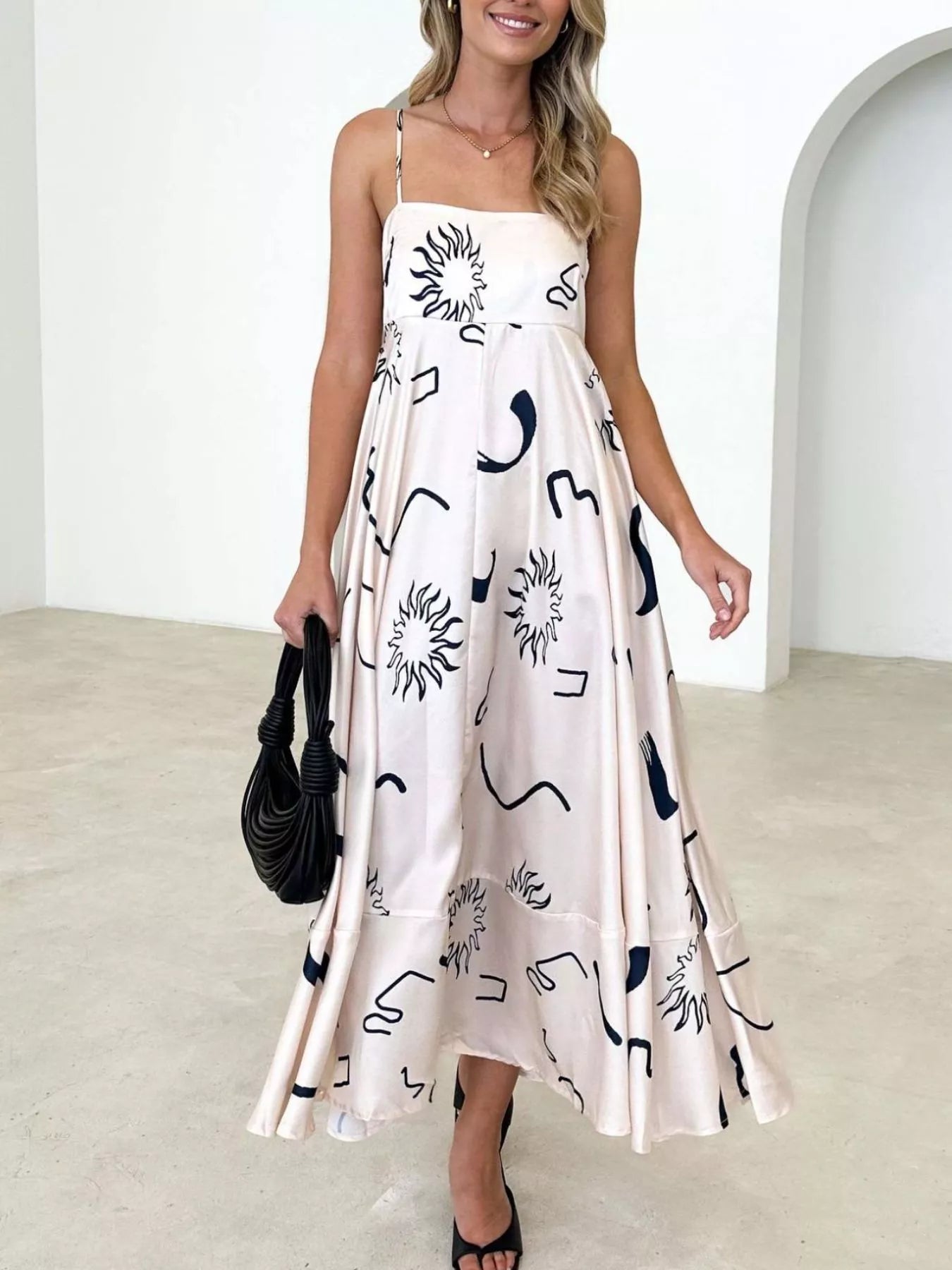 Printed Spaghetti Strap Maxi Dress