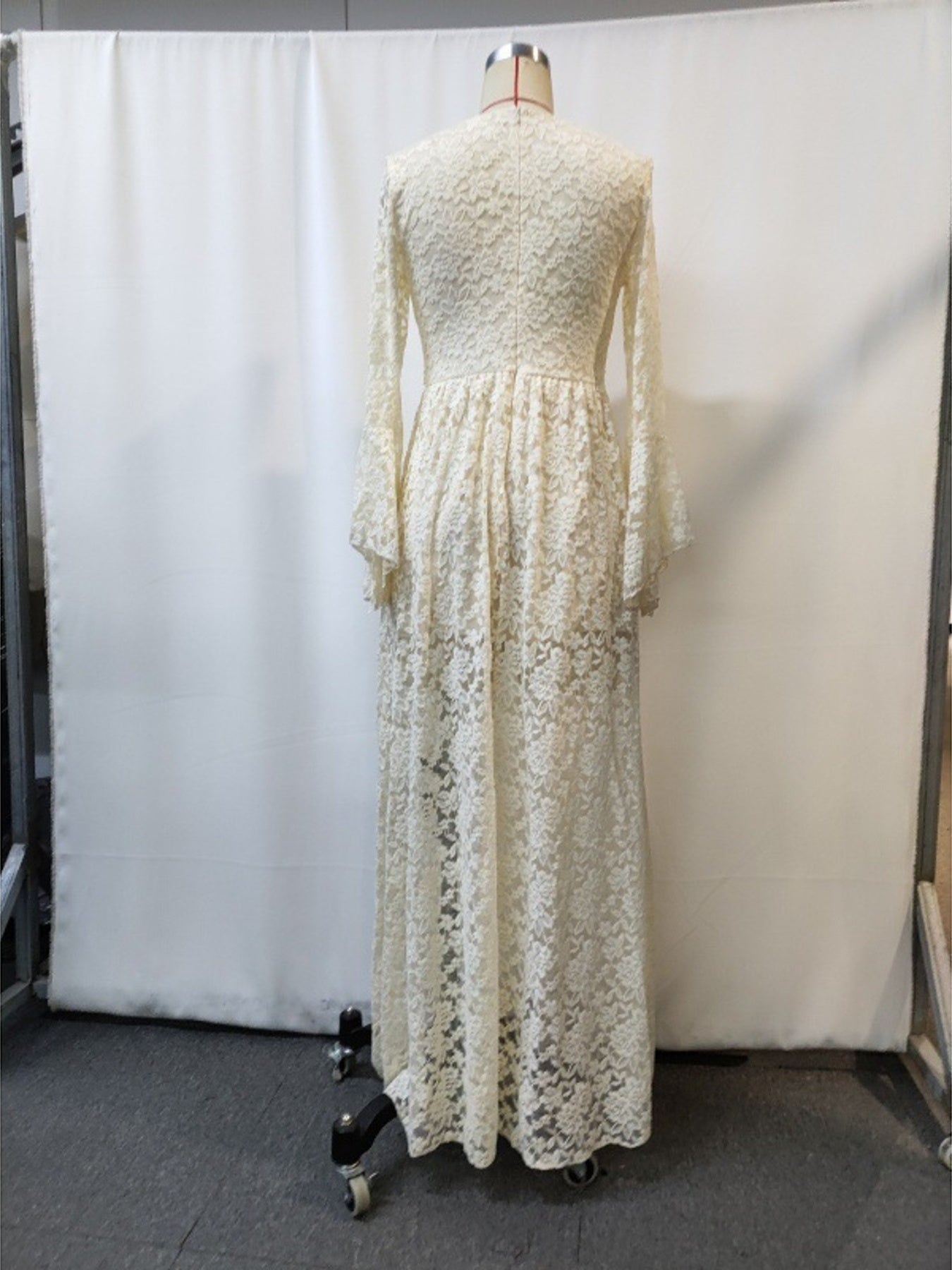 Lace Deep V-Neck Maxi Dress