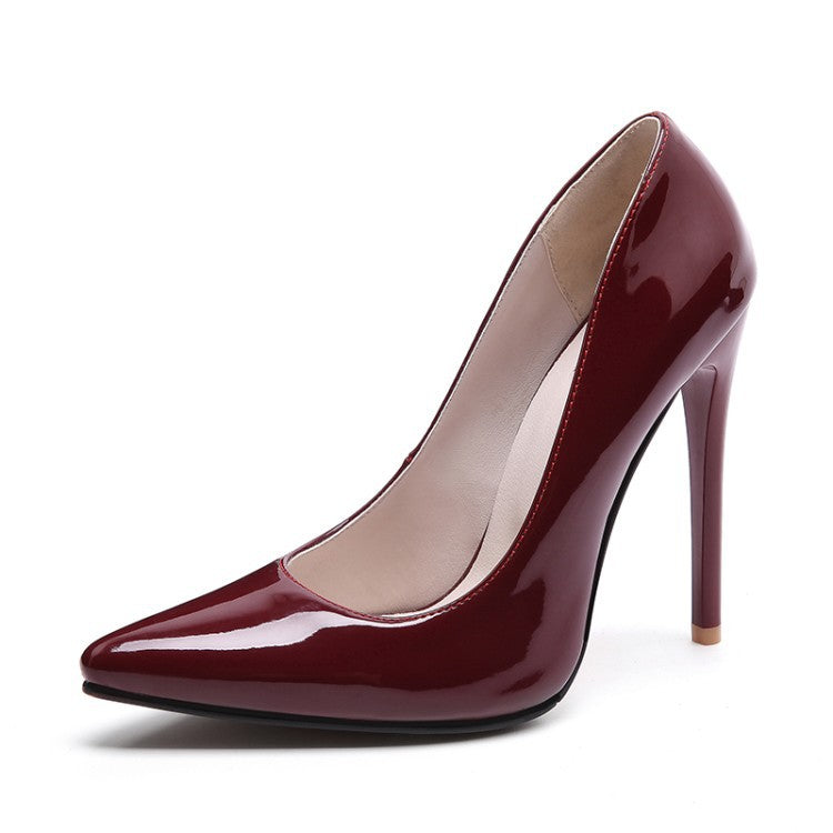 Stiletto-heeled Pointed-toe Professional Womens Shoes All-leather Pointed High Heels
