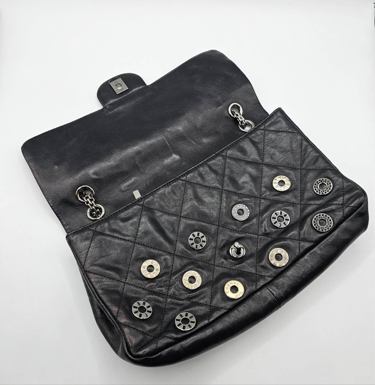 Chanel Star Attitude Flap Bag Grommet Embellished Quilted Leather Large