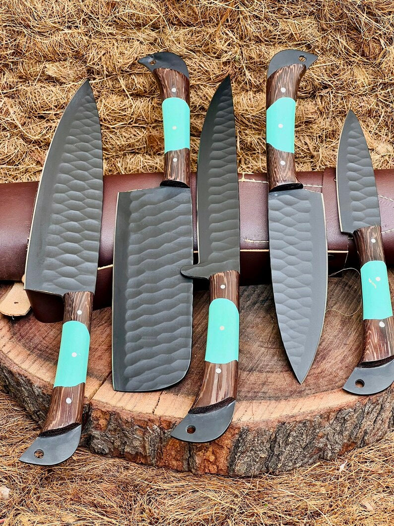 Here’s a fresh, seasonal rewrite with trending keywords and SEO-optimized structure: Product Title: Premium Knofe Set – 13" Forged Stainless Steel Blade with Wenge Wood & Resin Handle + Leather Sheath