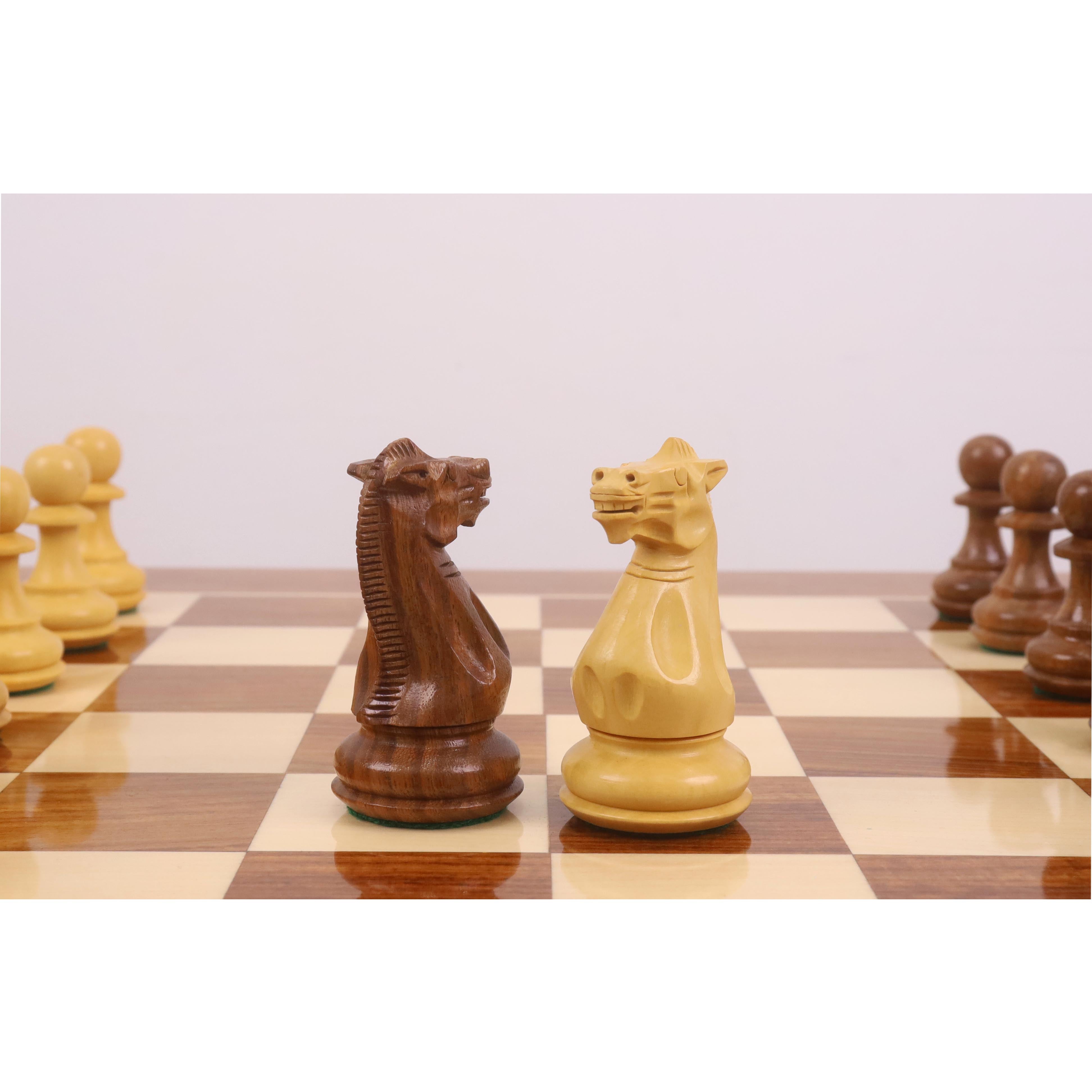 23" Tournament Chess Board Table with 4.1" Pro Staunton Weighted Wooden Chess Pieces - Golden Rosewood and Boxwood