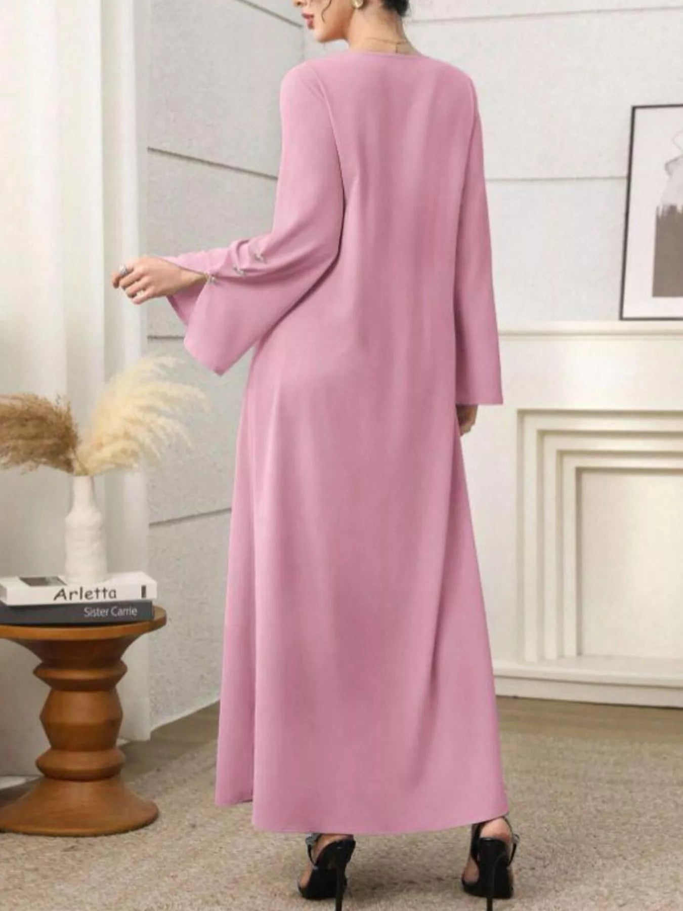 Square Neck Long Sleeve Maxi Dress