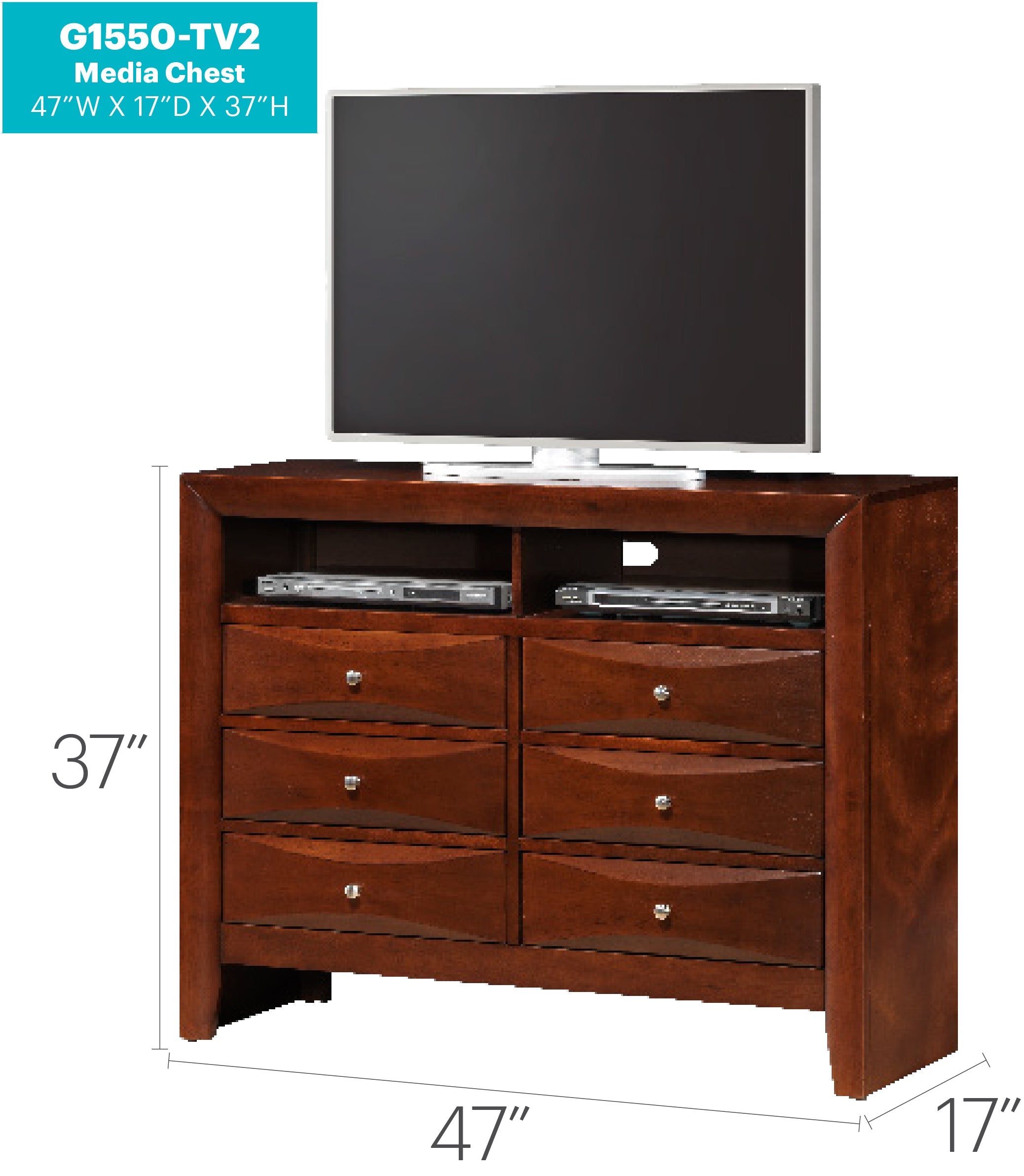 Marilla G1550-TV2 Media Chest - Cherry
