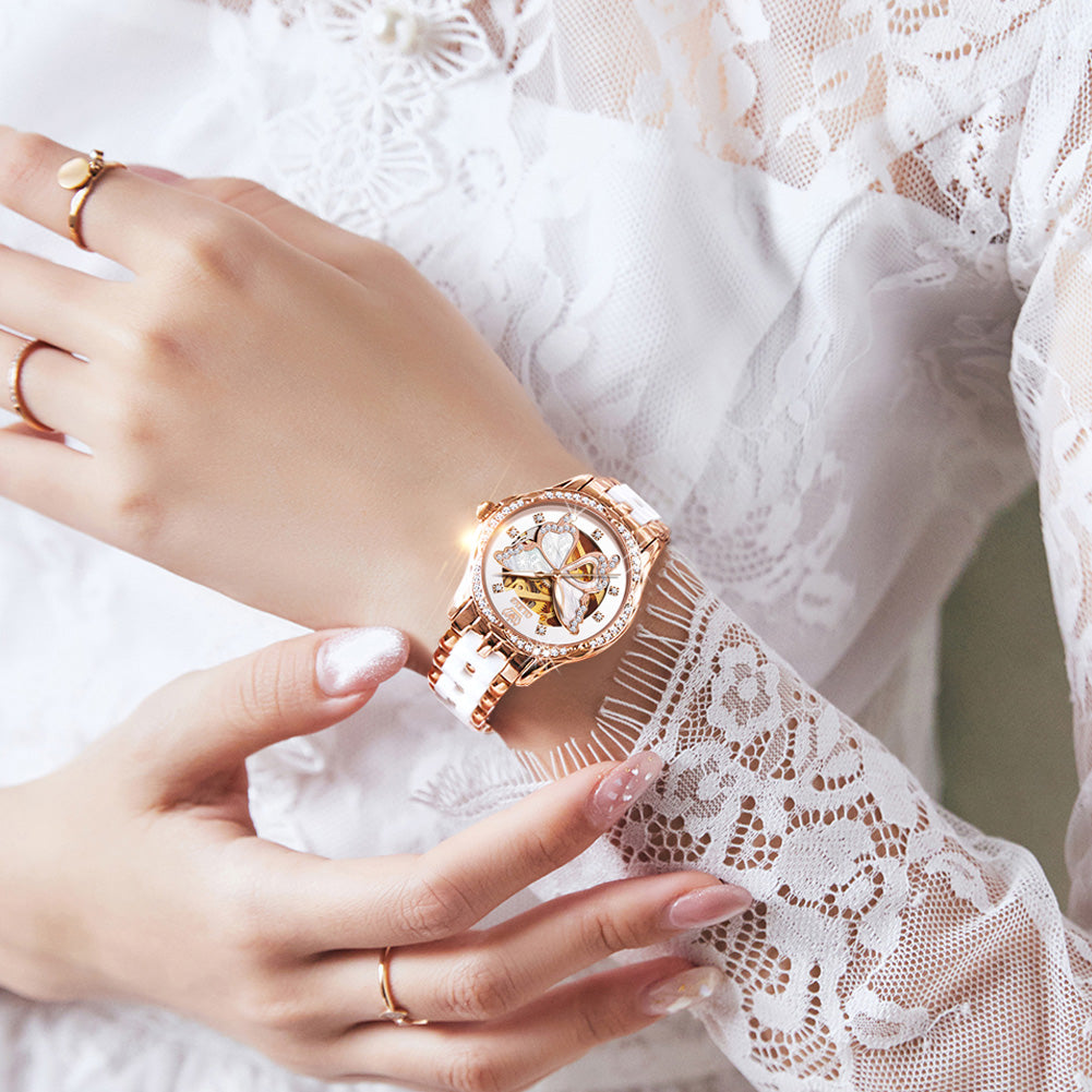 Ladies Automatic Mechanical Watch & Bracelet Gift Set