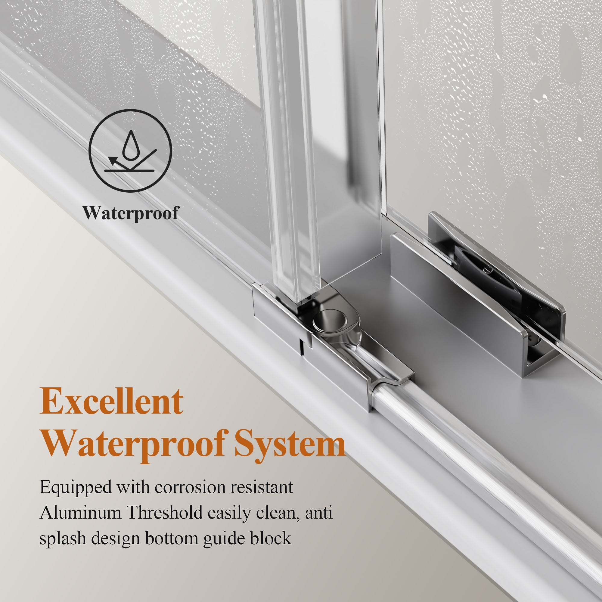 Stainless Steel Round Tube Frameless Shower Door
