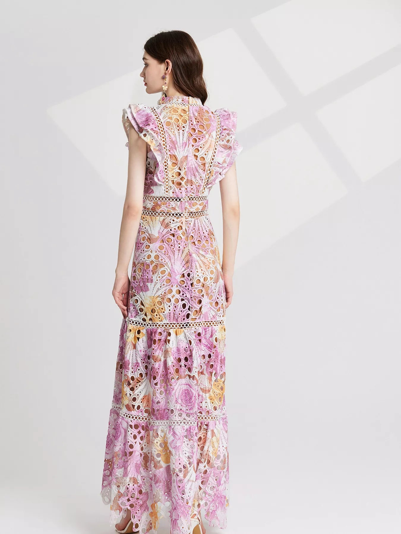 Floral Lace Detail Maxi Dress