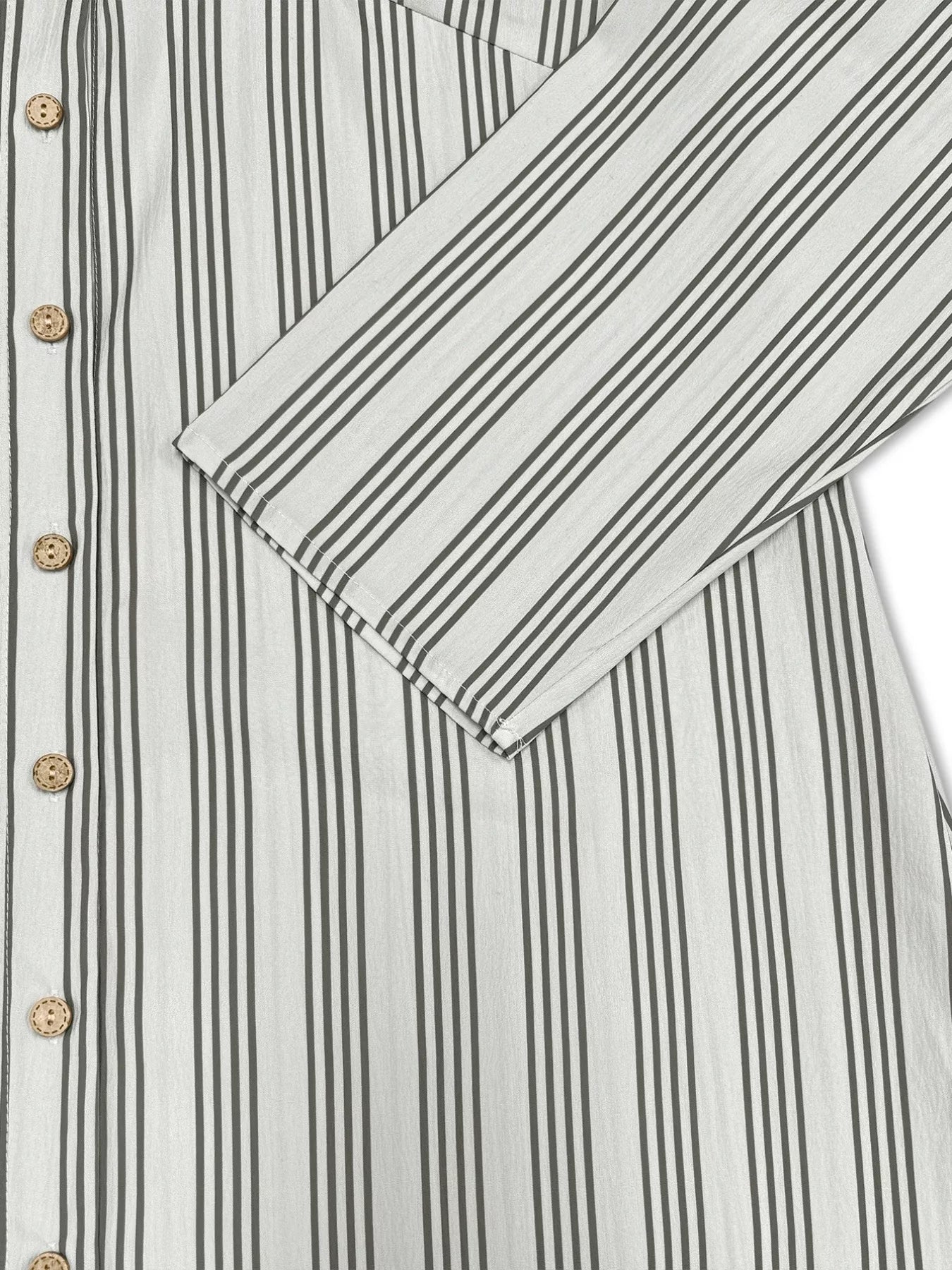 Plus Size Striped Button Front Midi Dress