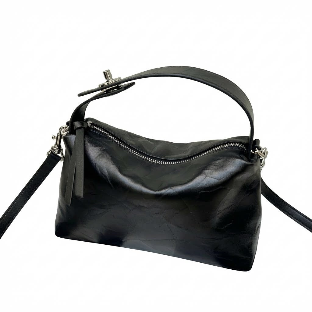 Top-grain Cowhide Hand-grain Tote Bag, High-end Versatile Small-batch Cross-border Genuine Leather Women's Bag