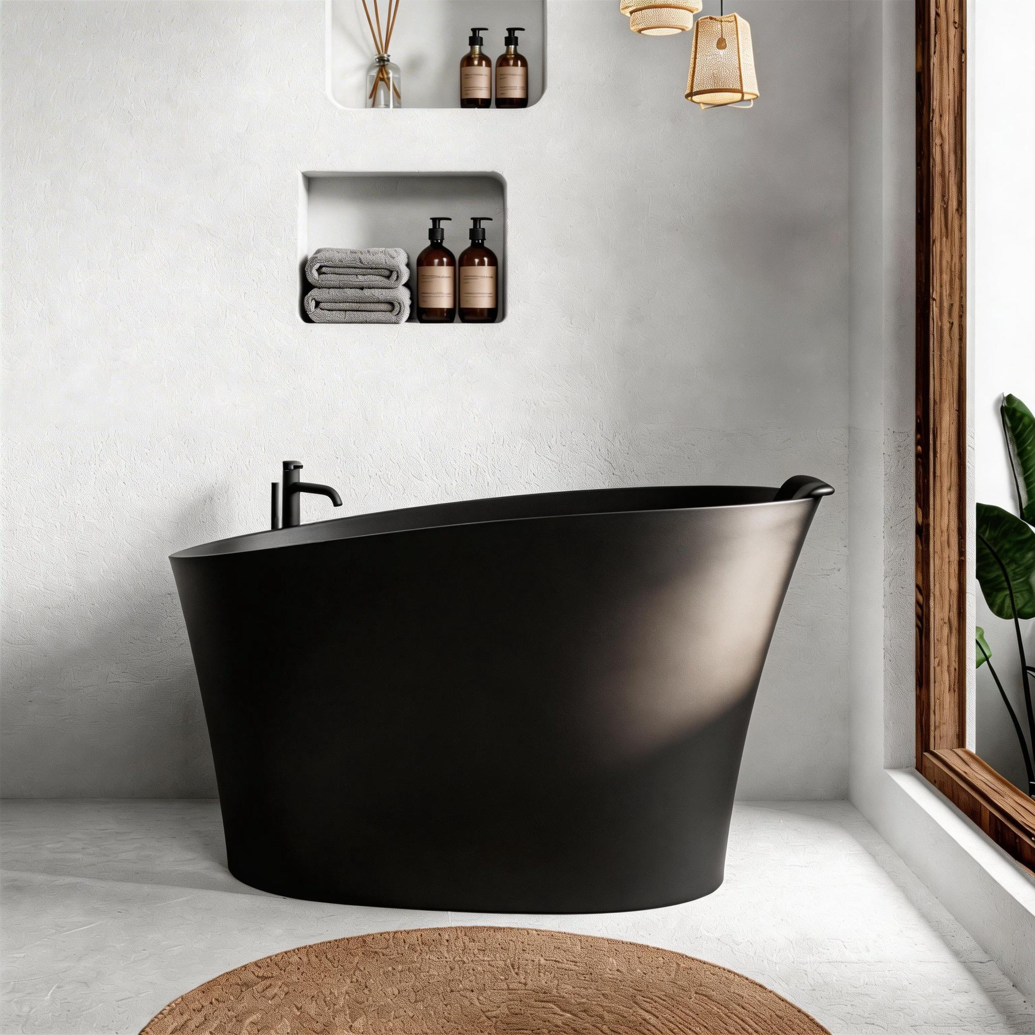51" Solid Surface Oval Freestanding Bathtub