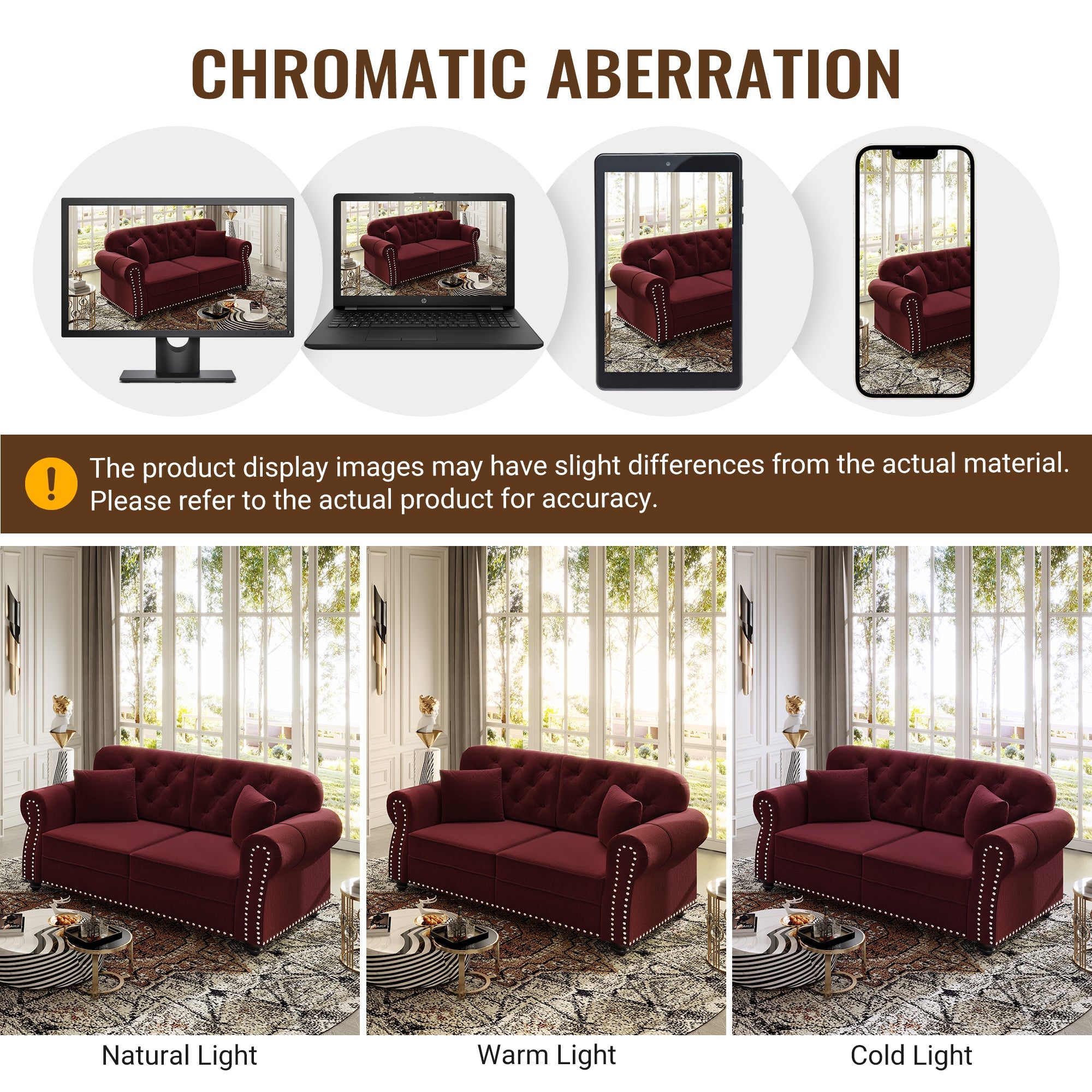 41.3" Upholstered Velvet Sofa with Nailhead Trim
