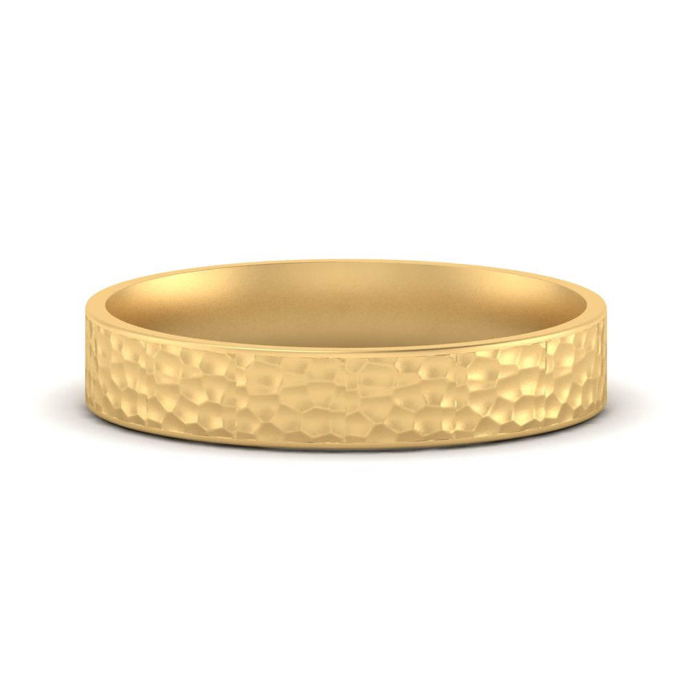 Hammered Finish Mens Wedding Band