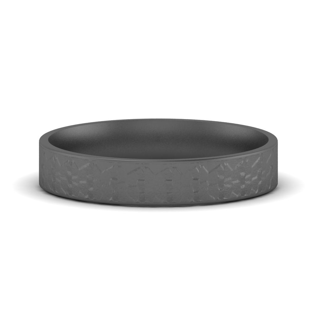 Unique Rock Textured Mens Wedding Band