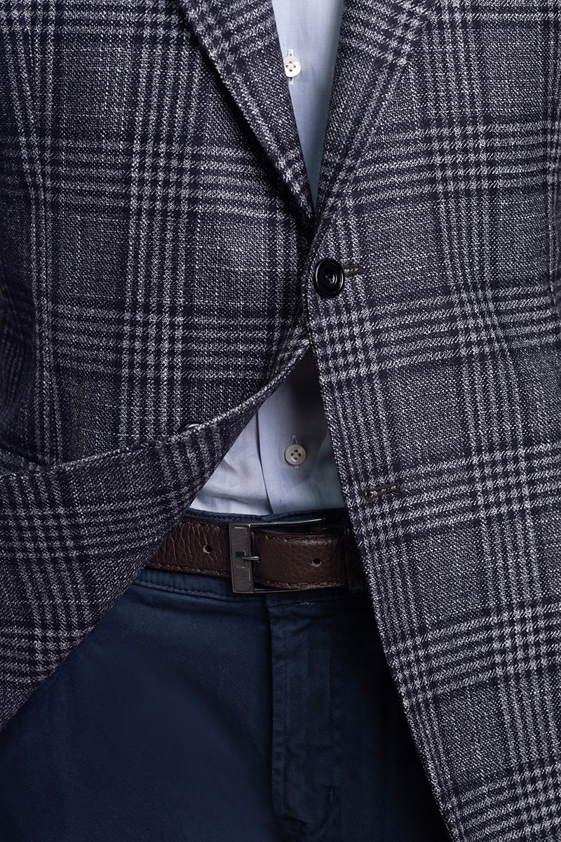 Sartorio Checked Wool-Silk-Cashmere Sport Jacket