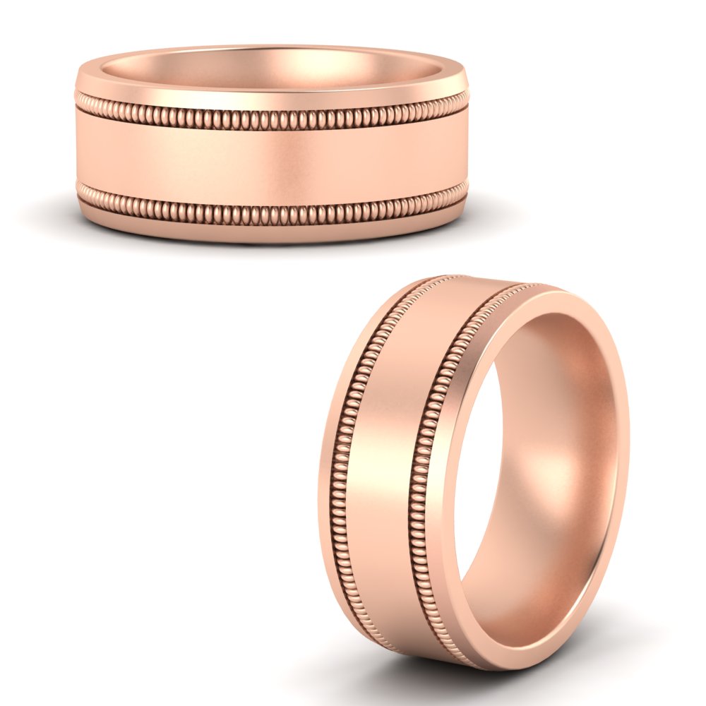 Mens Band Double Milgrain