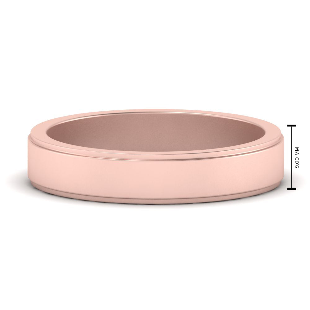 Simple Flat Wedding Band 4MM