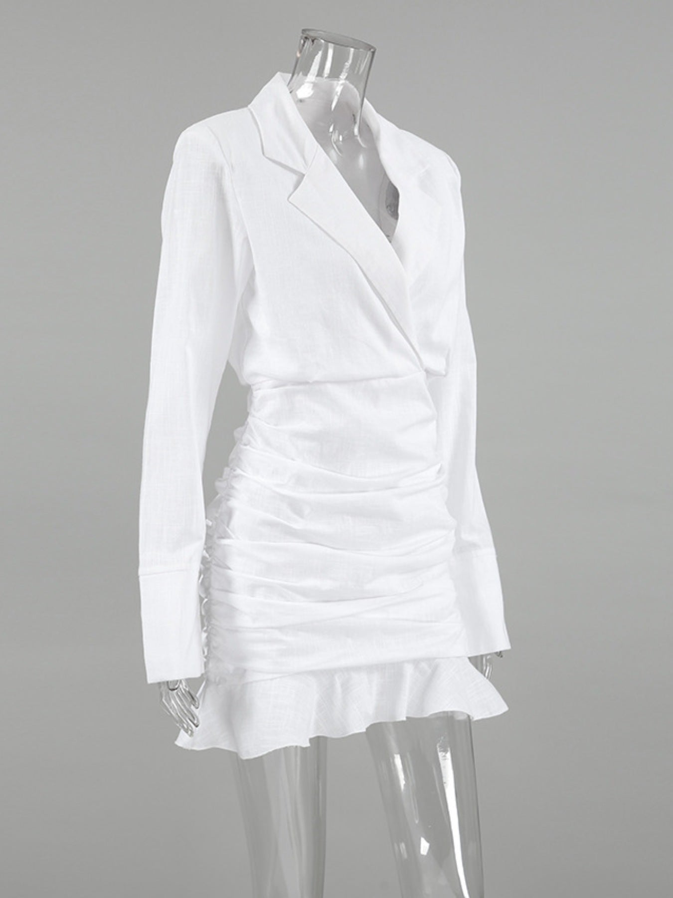 Blazer Style Ruched Mini Dress