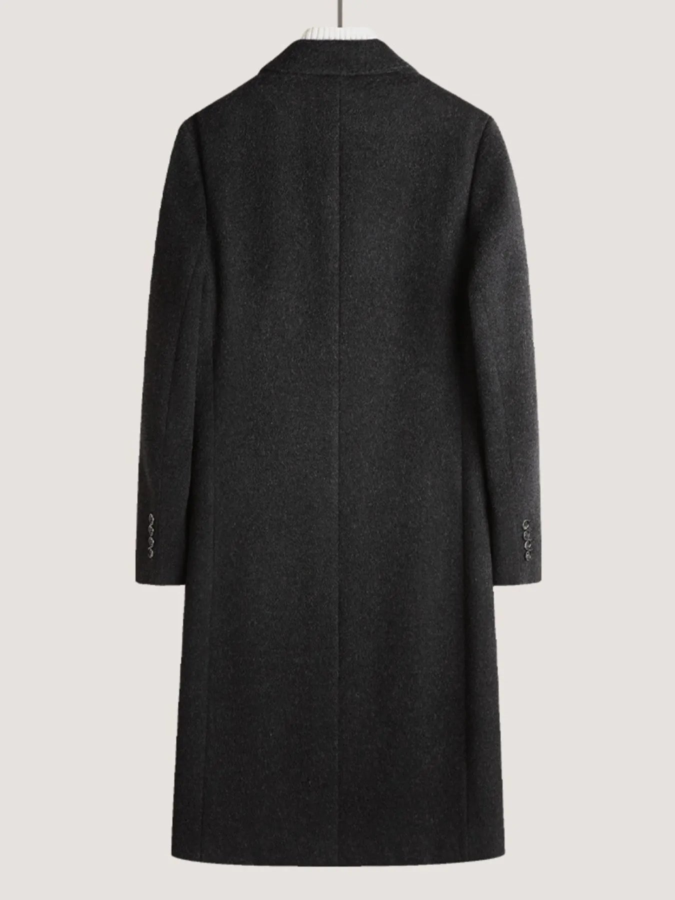 Men's Plus Size Double-Breasted Wool Overcoat