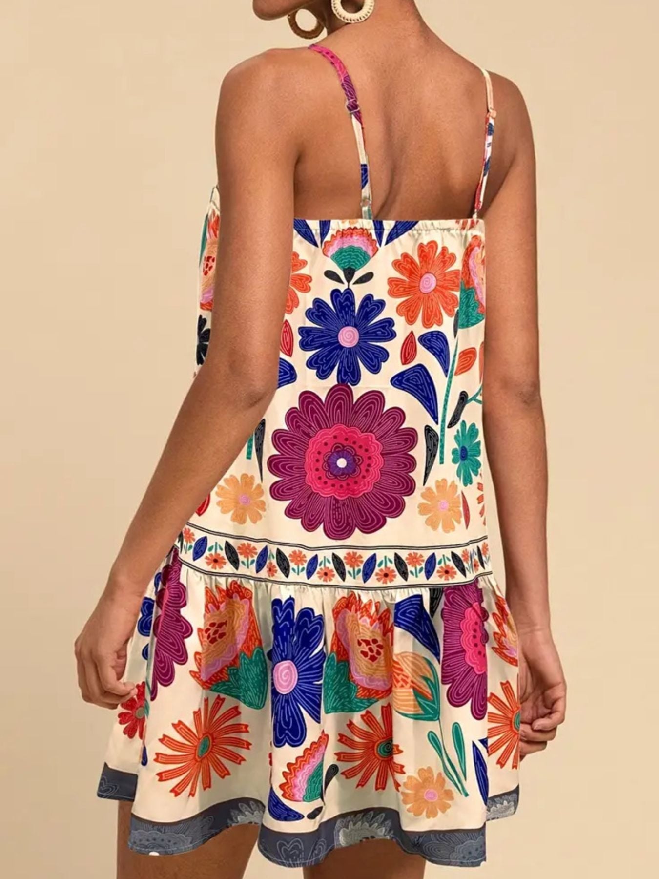Floral Print Sleeveless Mini Dress