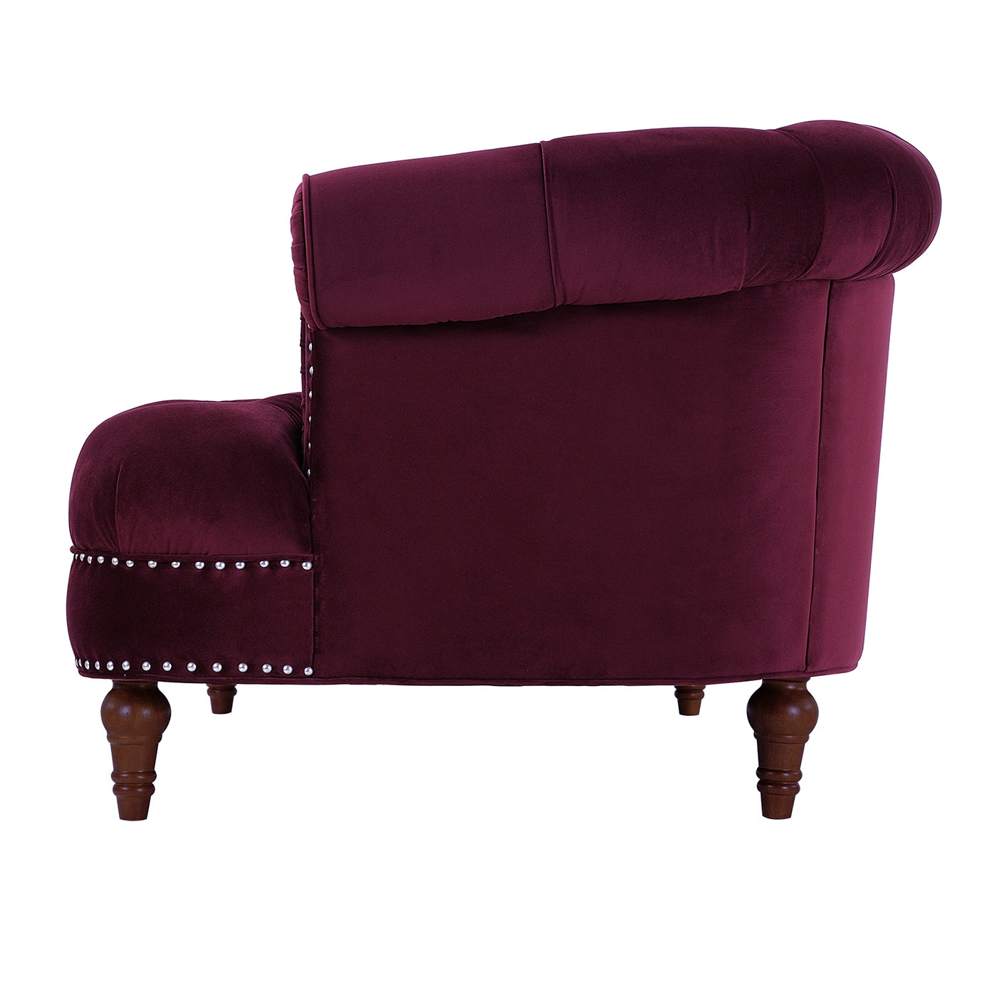 La Rosa Victorian Chesterfield Loveseat, Burgundy Velvet