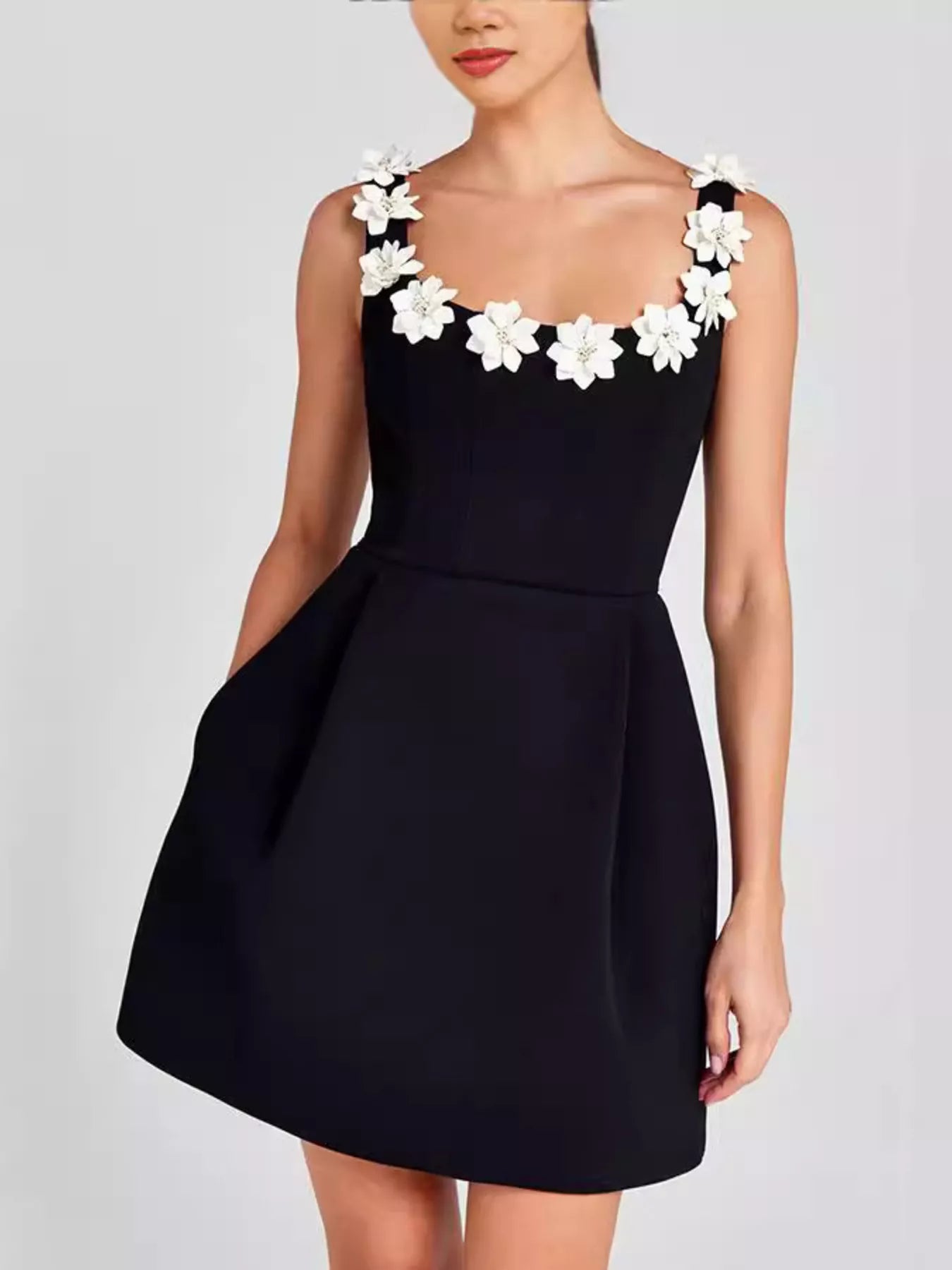 Floral Sleeveless Mini Dress with Pockets
