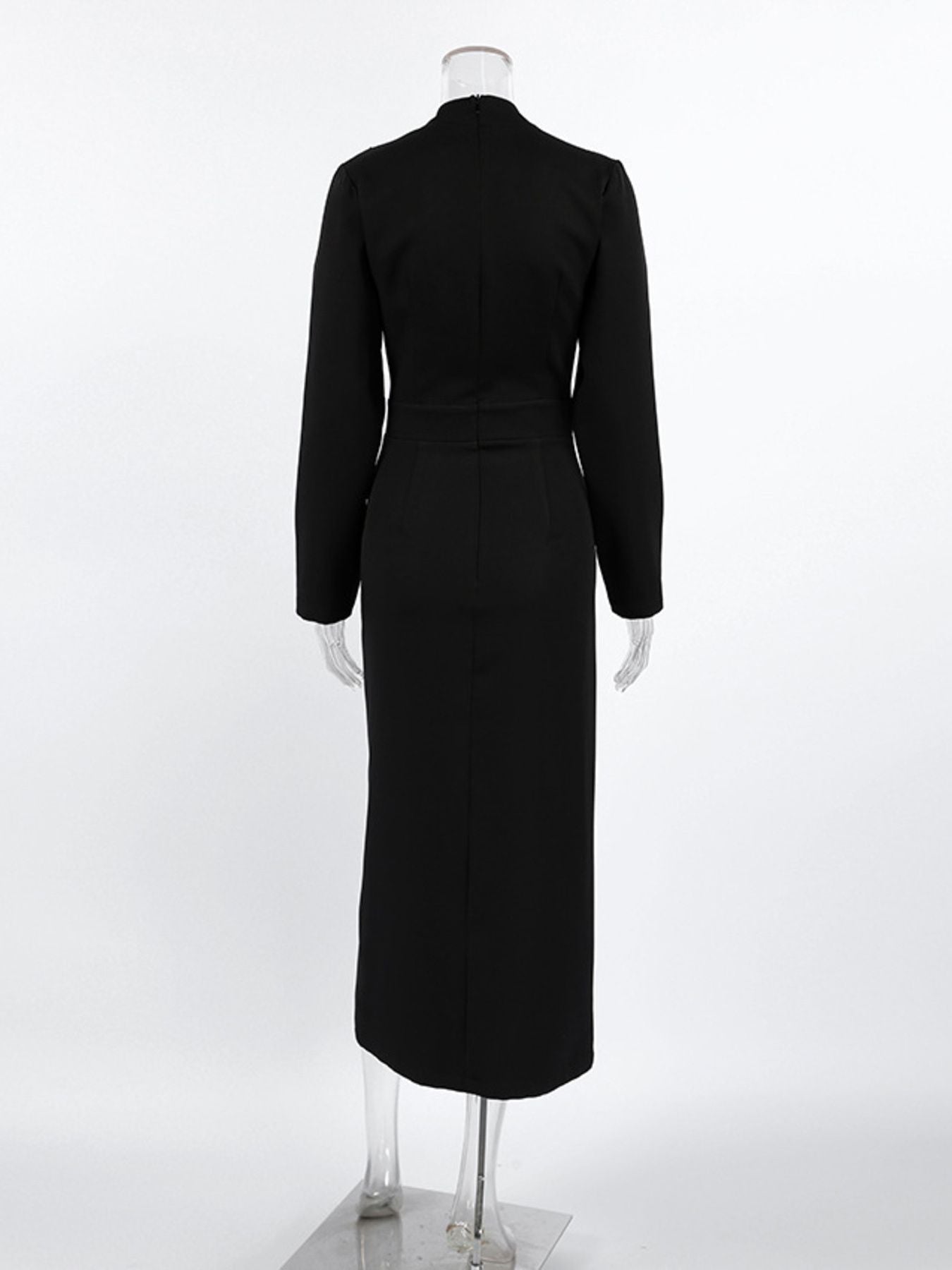 Ruched Long Sleeve Midi Dress