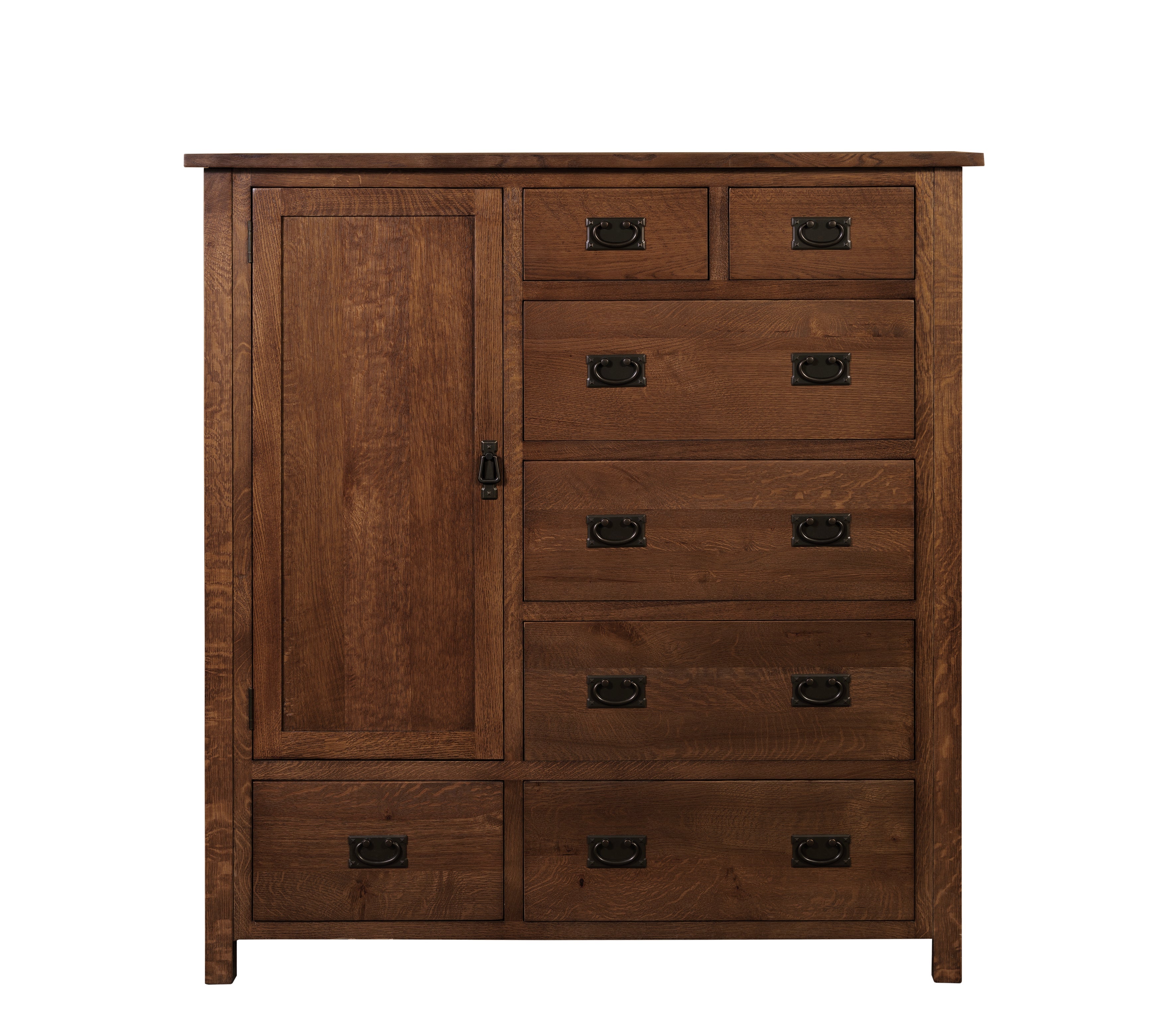 Mission Style Solid Oak Chest of Drawers - Walnut (AW)