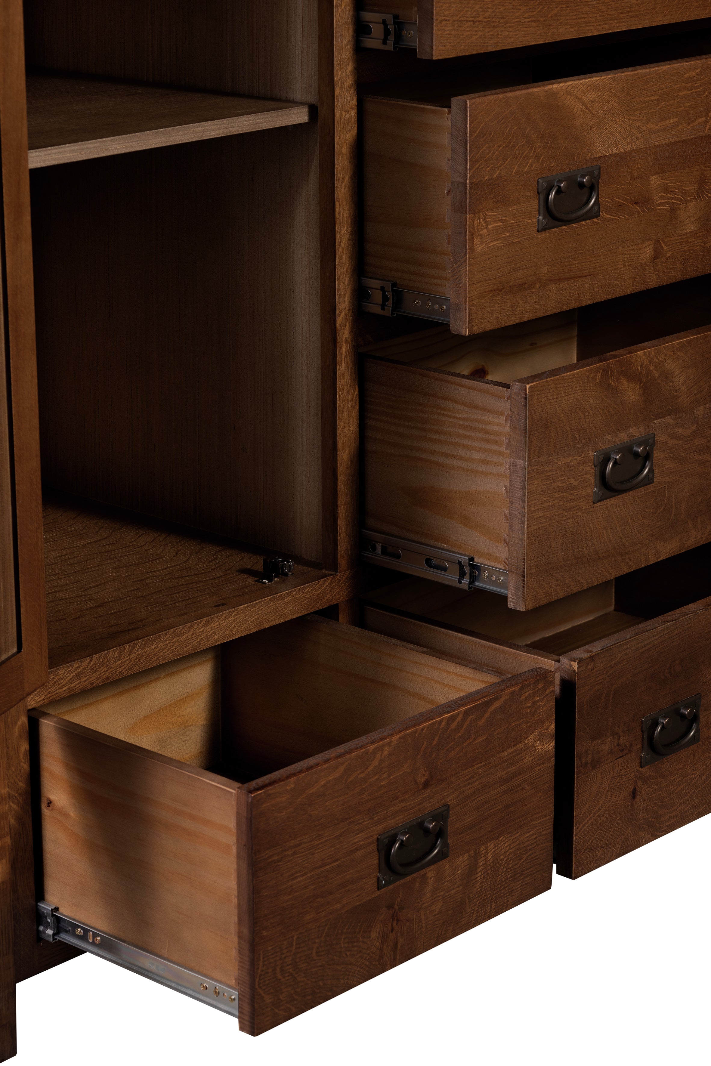 Mission Style Solid Oak Chest of Drawers - Walnut (AW)
