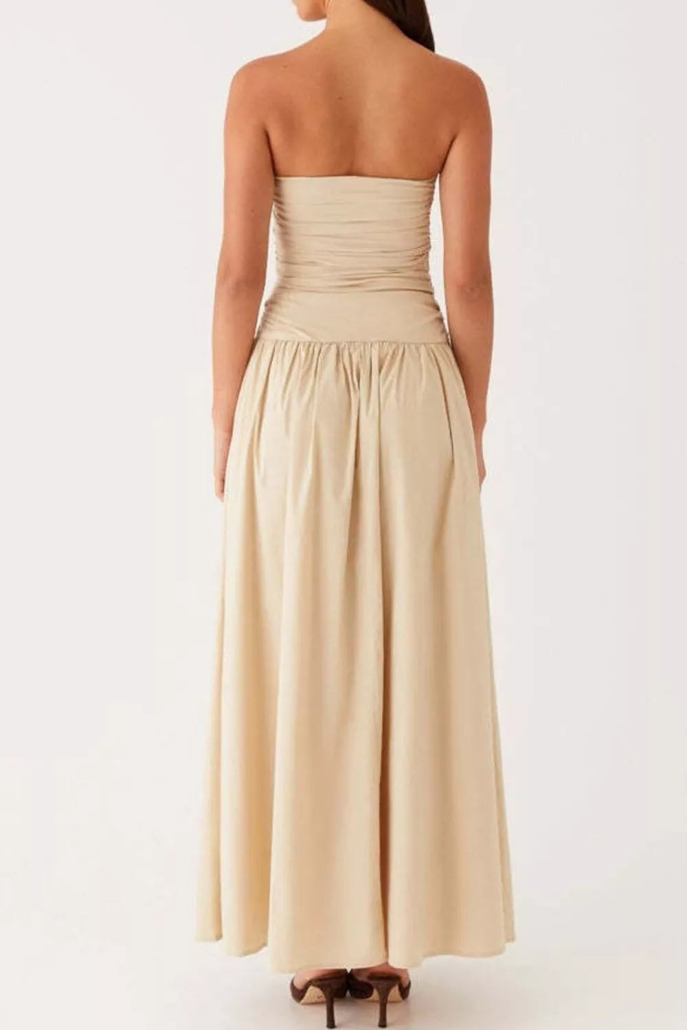 Strapless Ruched Maxi Dress