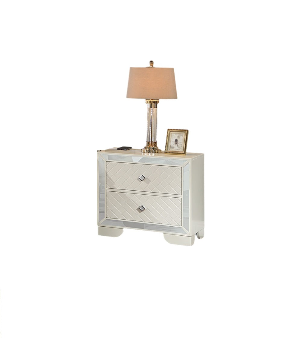 King Size Bed With LED And 2 Nightstands