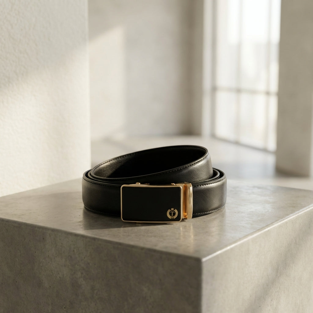 White Italian Leather Ratchet Belt for Men – Handmade Luxury Smart Belt