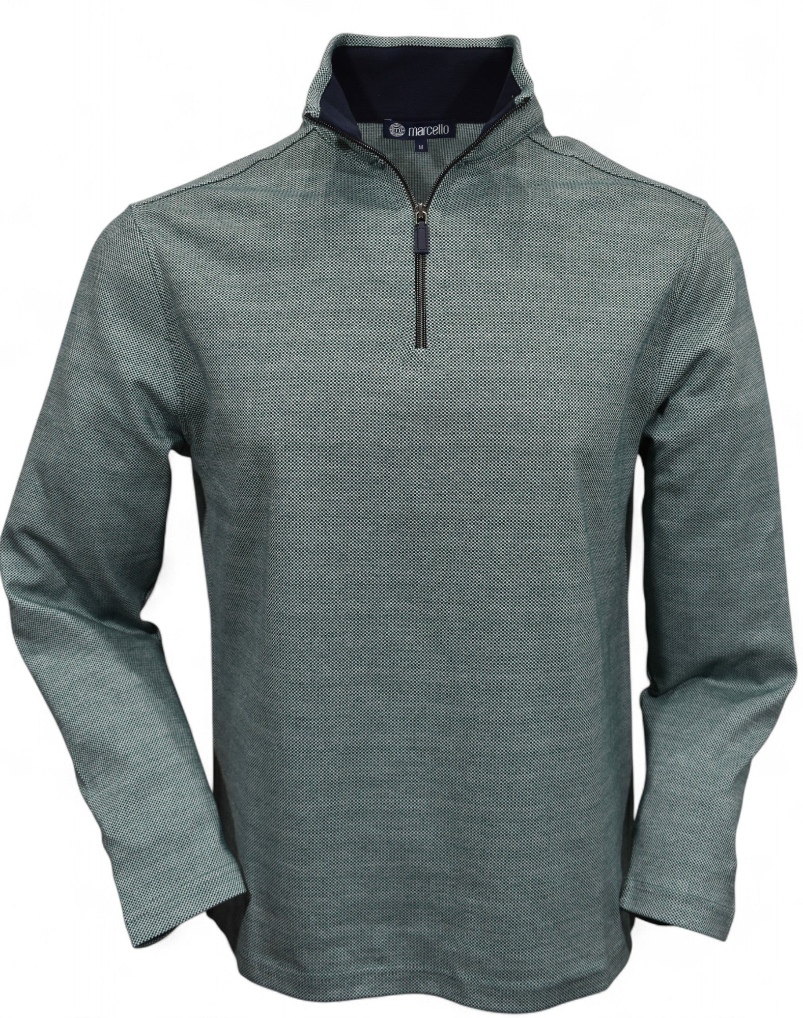 947 Verde Green Check Quarter Zip