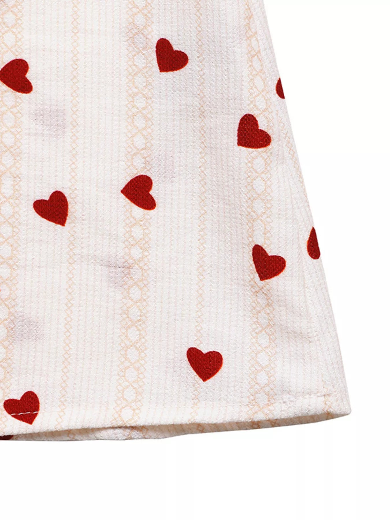 Heart Print Tie Shoulder A-Line Mini Dress