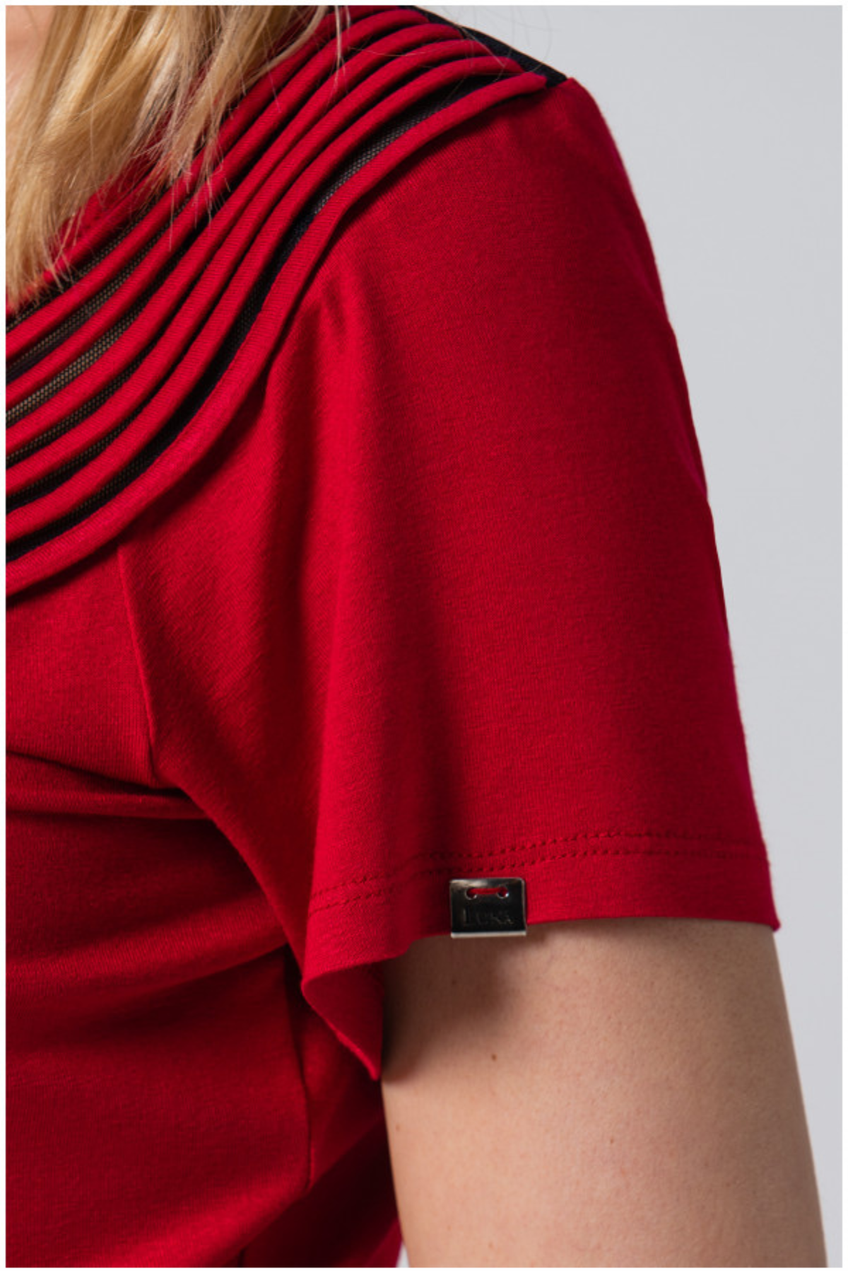 Lola Business Blouse in Red | Deep-Saturation True Red Tailored Business Blouse for Executive Authority | Luna Fashion House