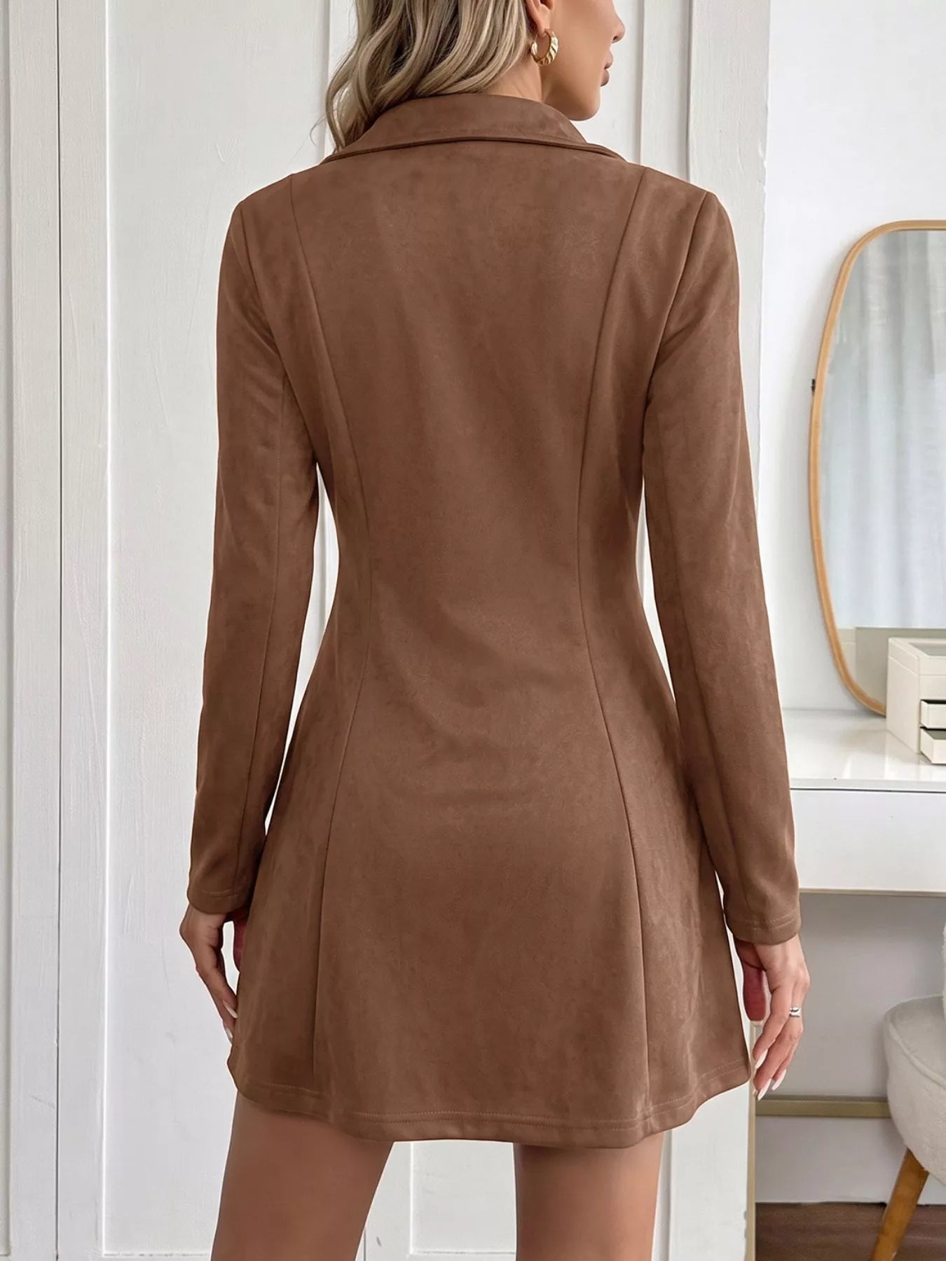 Johnny Collar Long Sleeve Dress