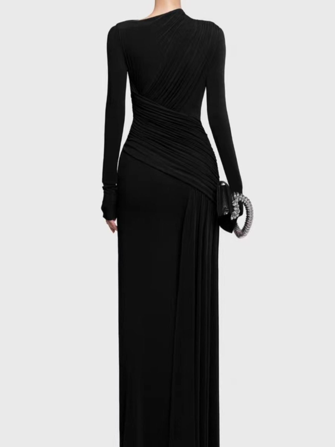 Ruched Long Sleeve Maxi Dress