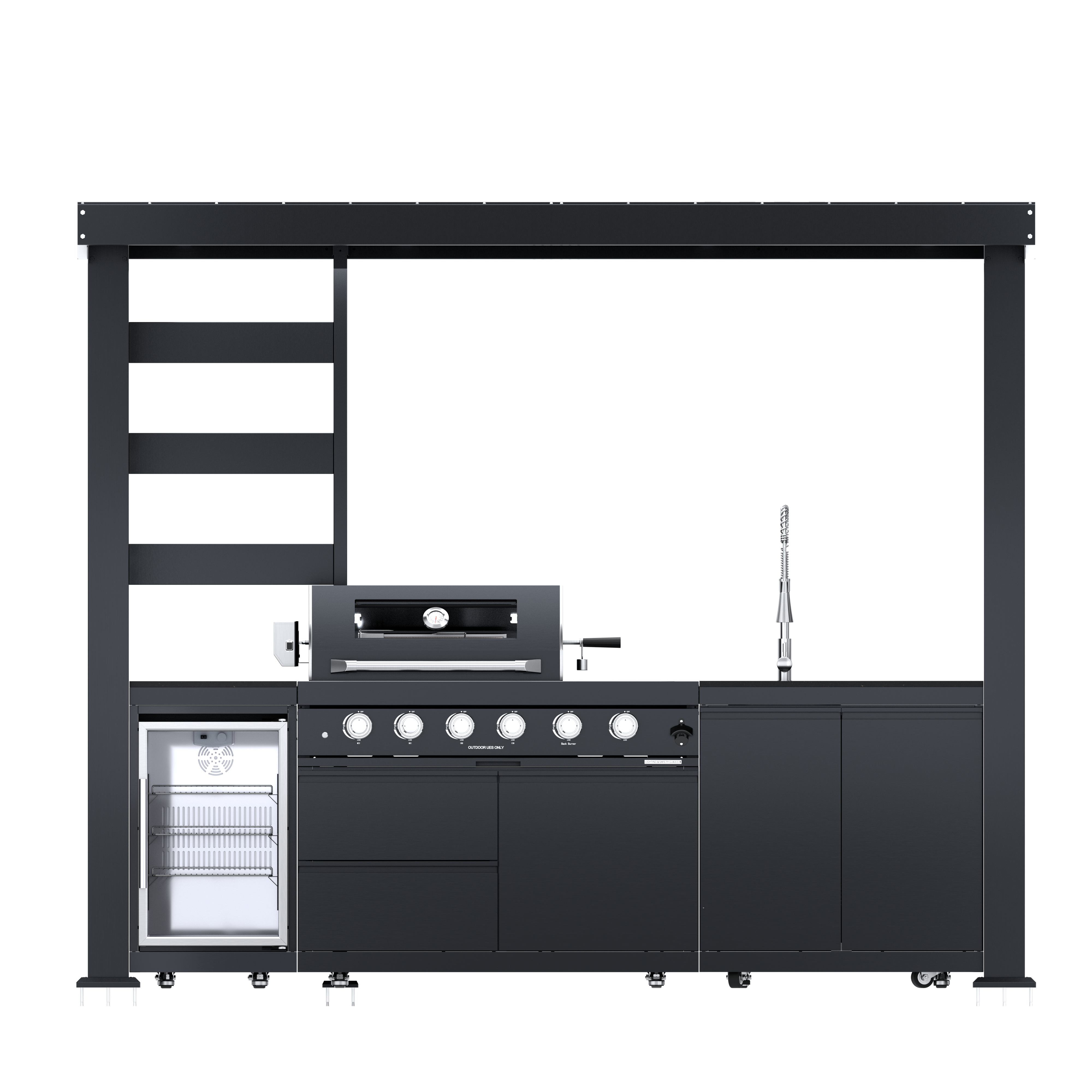 Deluxe Stainless Steel Gas Outdoor Kitchen Barbecue Island Grill