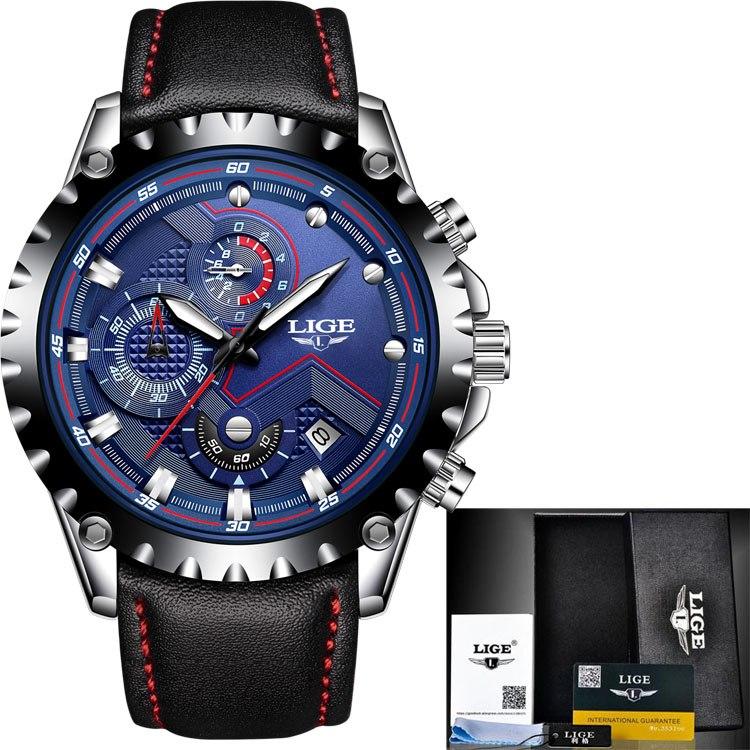Business Elegant Men's Watch With Chronometers Day View Fluorescent Hands Excellent Look Unique Design Perfect Gift For Your Man